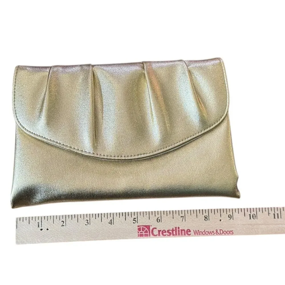VTG Polished Gold Evening Bag‎ Pleated Clutch Party Purse 1978 Avon READ NOTE